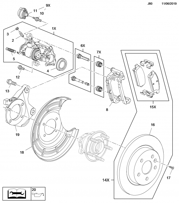 Kit amortizor vibratie etrier frana spate 42372987 [2]