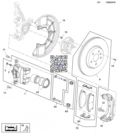 AMPERA 2012-2015 - BURDUF GLISIERA ETRIER FATA/SPAE - AJ,AMP,MK / 1605174 13418686