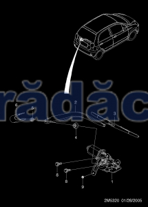 SPARK M200 2005-2010 - Capac protectie surub brat luneta - S 96601864
