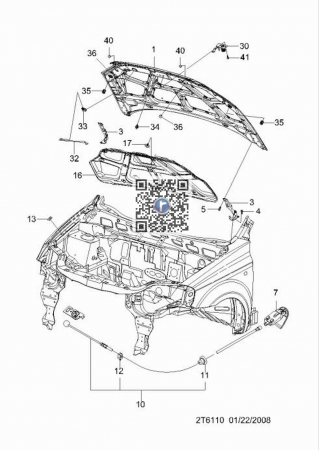 CAROSERIE (EXTERIOR) - Capota motor 95164301