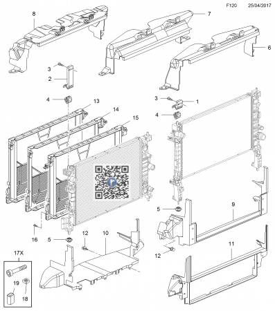 MOKKA / MOKKA X 2013-2019 - Rama condensor aer conditionat 95097120
