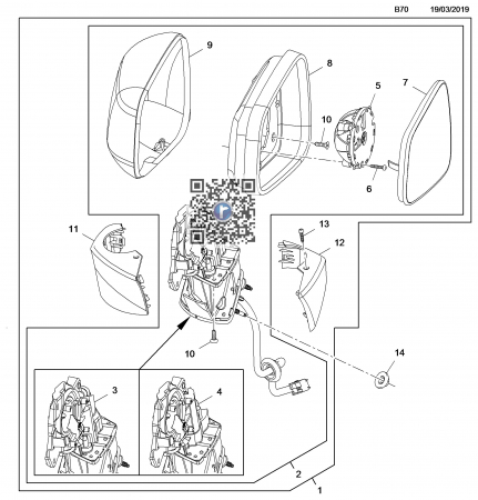MIRROR MOTOR - MK 13<19 / 1207244 95183195 [2]