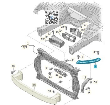 Portbagajul cu piese VW - SUPORT OCHELAR FAR STANGA - Audi 8U0805931