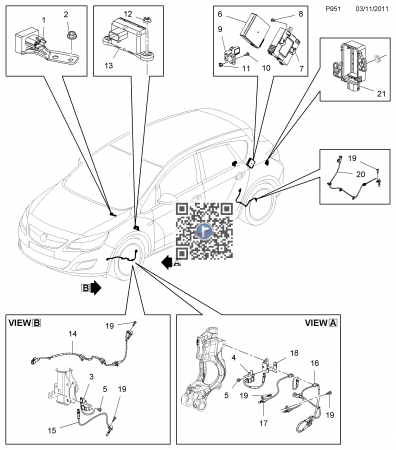 ASTRA - SENZOR ABS SPATE - AJ 10< / 6238643 13470643
