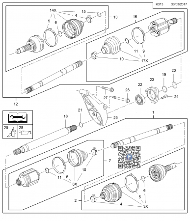 MOKKA / MOKKA X 2013-2019 - Kit burduf planetara roata fata dreapta 95908467