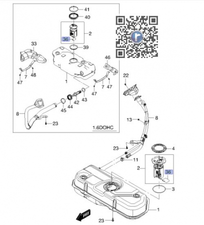 CAROSERIE (INTERIOR) - Sonda litrometrica rezervor combustibil 96447655