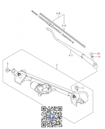 Suzuki - Stergator parbriz pasager - 38340M68P20-000
