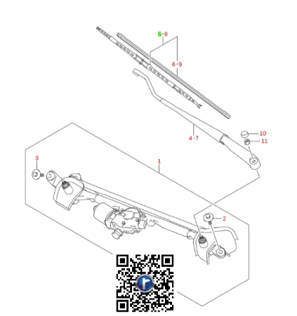 Suzuki - Stergator parbriz sofer - 38340M68P01-000