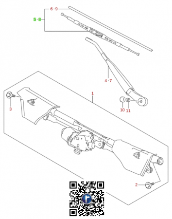 Suzuki - Stergator parbriz sofer sau pasager JIMNY 38340-77R00-000