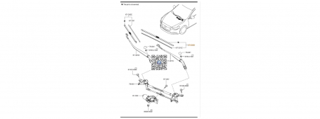 Mazda 6 GL 2016-prezent - Lamela stergator stanga parbriz Mazda 6 GL GBFS67330