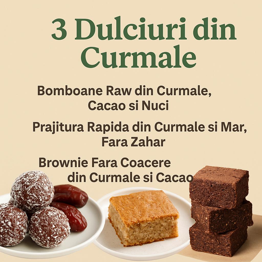 Trei dulciuri din curmale – Gustari Sanatoase Direct din Natura