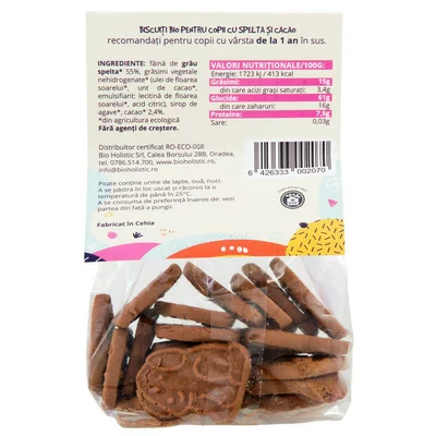 Biscuiti animalute din grau spelta si cacao ECO 100 g [2]