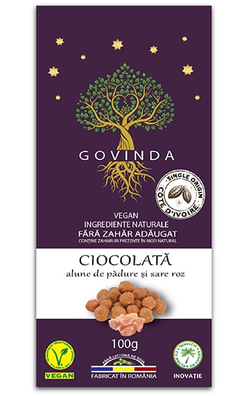 Ciocolata vegana cu alune de padure GOVINDA 100g [1]