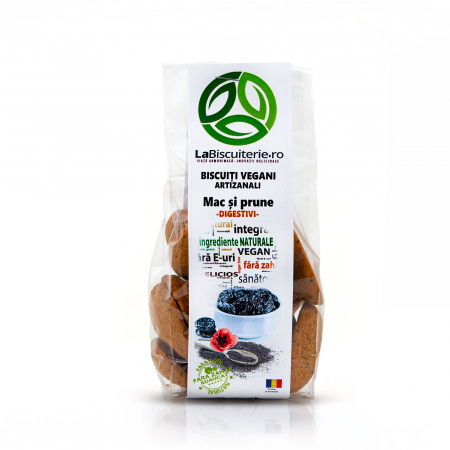 Gustari Sanatoase - Biscuiti Vegani - Mac si Prune - FARA ZAHAR -120g