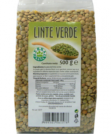 Leguminoase & Seminte - Linte verde 500g