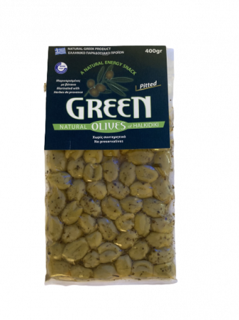 Noutati - Masline verzi fara samburi cu ierburi Provence 400 g