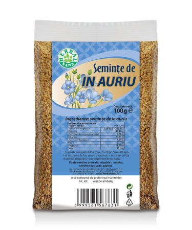 Noutati - Seminte de in auriu 100gr superaliment