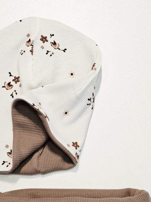 Set fes cu esarfa 2 fete, jerseyRib, CozyBirds [2]