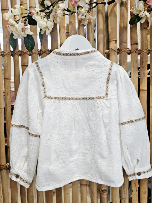 Bluza Elena, stil Boho, fetite, bumbac brodat [3]