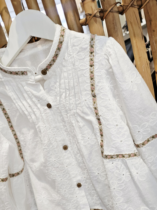 Bluza Elena, stil Boho, fetite, bumbac brodat [2]