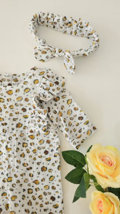 Salopeta lunga, muselina animal print [2]