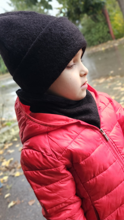 Căciulă lana/bumbac, culoare negru [1]