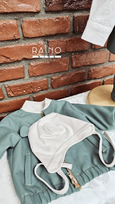 Costum 5 Piese, bebelus, din stofa Verde Mint [5]