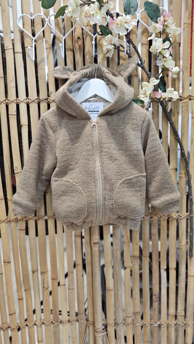 Geaca Bomber, lana bucle, latte [2]