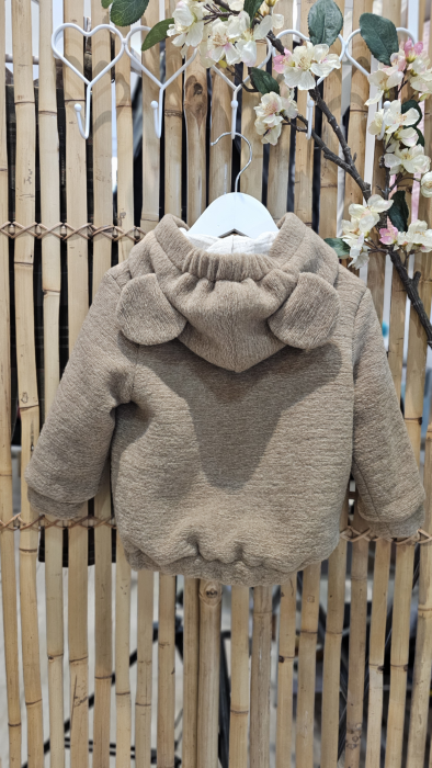 Geaca Bomber, lana bucle, latte [3]