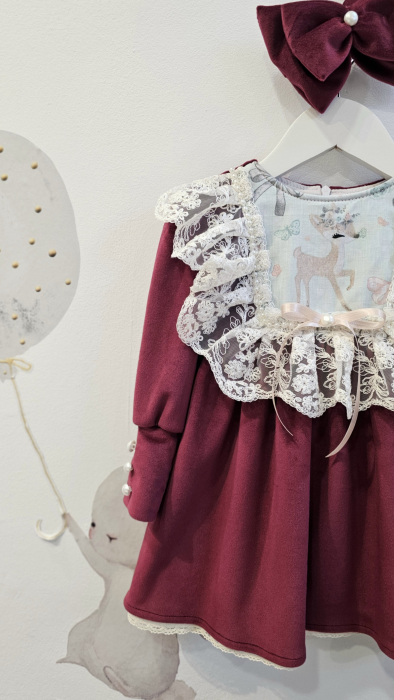 Rochie Caprioara din catifea soft, visina [1]