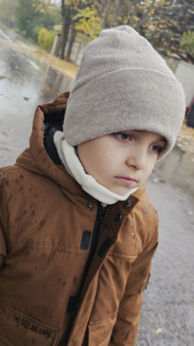 Set caciula cu esarfa circulara, grej [2]