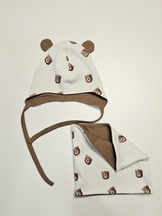 Set caciula si esarfa, jerseyrib, Bear [3]