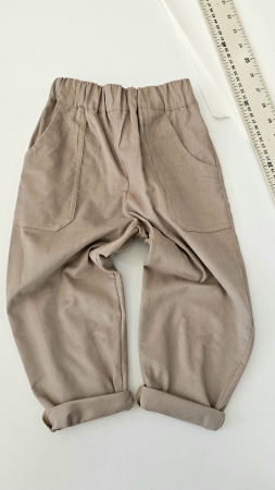 Pantaloni - Pantalon Velur Bej