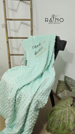 DE INVELIT/PERNE - Patura Minky Mint BigSize + Mesaj
