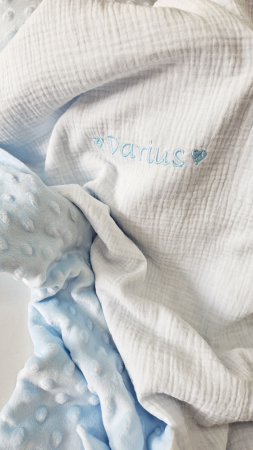 Baieti - Patura Minky 2Fete Aqua