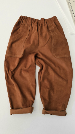 Pantaloni - Pantalon Velur Brique