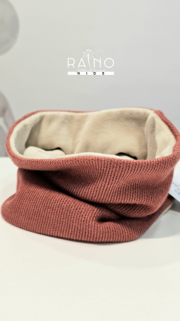 Esarfe - Esarfa circulara bumbac, peach/bej