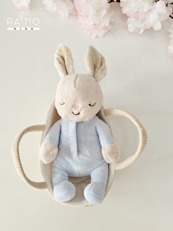 Jucarii - Set 2 piese iepuras si cosulet, culoare BabyBlue