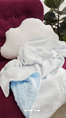 Baieti - Set 2 Piese Perna + Patura Aqua