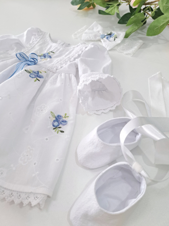 Rochii Bumbac - Rochie Bumbac Brodat 3 piese