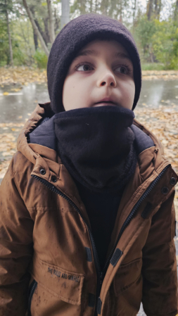 Set caciula cu esarfa circulara, lana/bumbac, negru pufos [2]