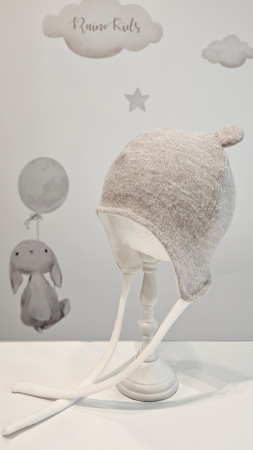 Căciulă din bumbac cu urechi, culoare grej [1]