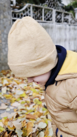 Căciulă bumbac, culoare galben pai [1]