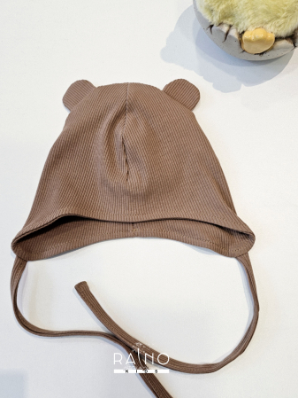 Caciuli copii - Caciula Urechi, jersey rib Cacao