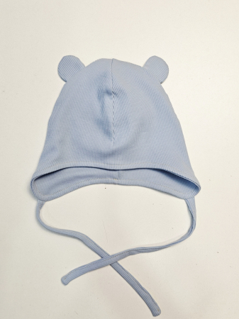 Caciuli copii - Caciula Urechi, jersey Rib BabyBlue