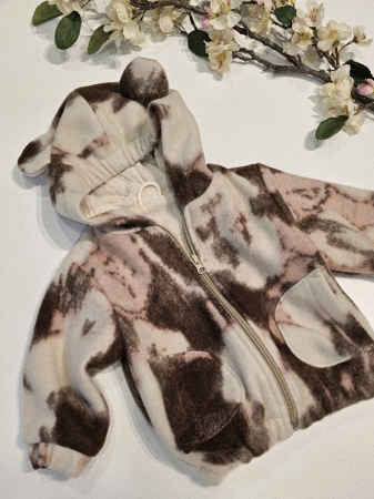 Palton/Cape - Geaca Bomber, lana, culoare mixt roz/crem EDITIE LIMITATA