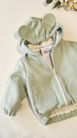 Palton/Geacă - Geaca Bomber, lana/muselina mint