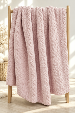 DE INVELIT/PERNE - Patura CableKnit, Rose Vintage