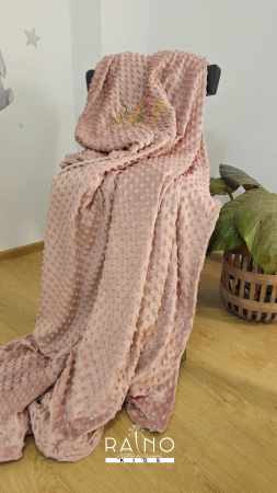 DE INVELIT/PERNE - Patura Minky OldRose BigSize + Mesaj