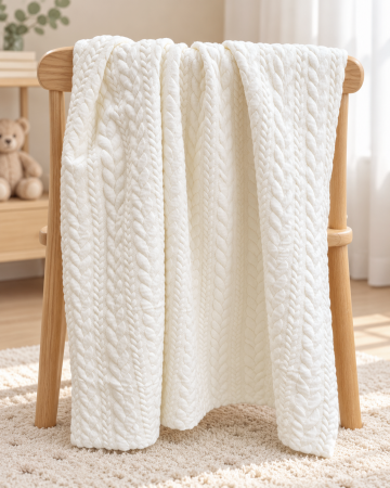DE INVELIT/PERNE - Patura CableKnit, Ivory